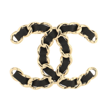 Chanel CC Chain Brooch Metal and Lambskin