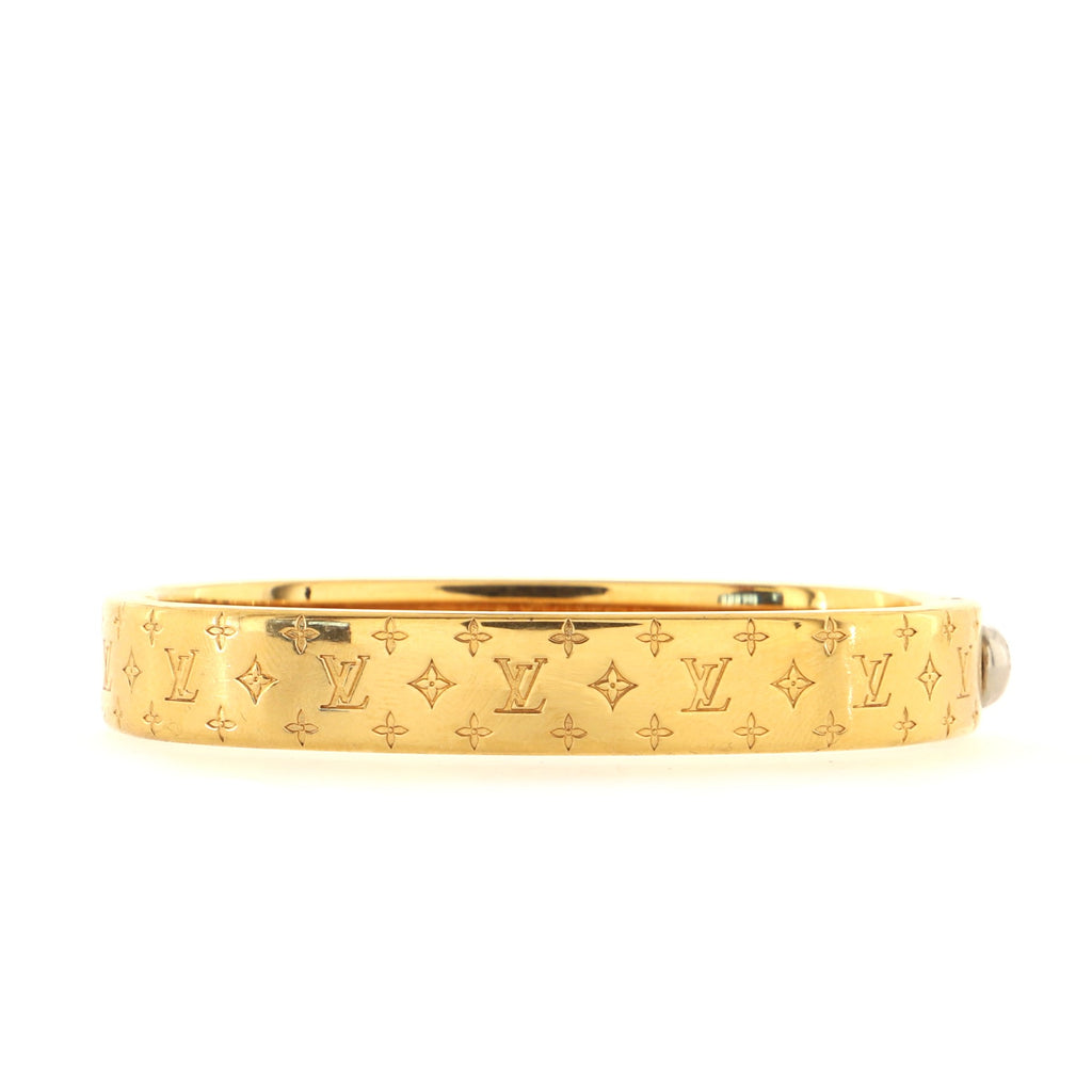 Louis Vuitton Nanogram Cuff Gold Metal. Size M