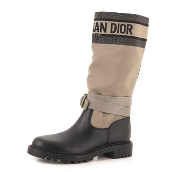 Christian Dior Women's D-Major Mid-Calf Boots Technical Fabric and Leather