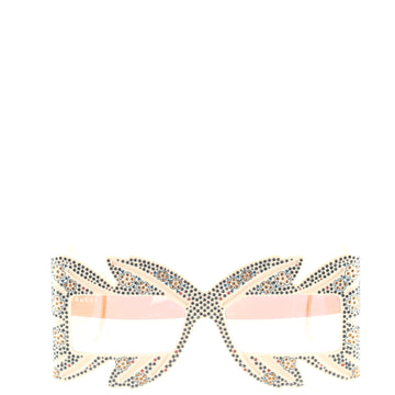 Gucci Leaf Temple Mask Sunglasses Crystal Embellished Acetate
