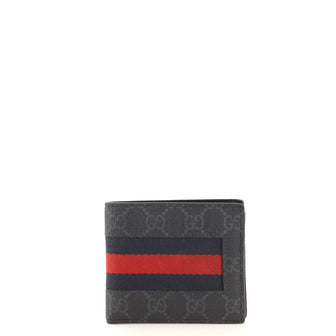 Gucci Black Web Canvas and Leather Bifold Wallet Gucci