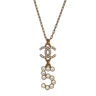 Chanel CC No.5  Pendant Necklace Metal with Crystals