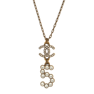 Chanel CC No.5  Pendant Necklace Metal with Crystals