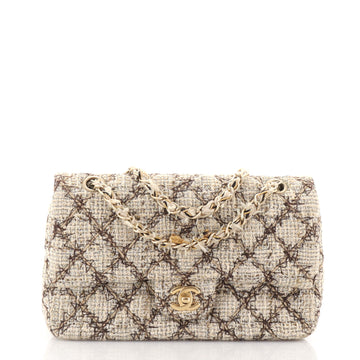 Chanel Chanel Classic Single Flap Bag Quilted Stitched Tweed Medium