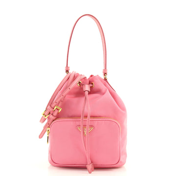 Prada Drawstring Bucket Bag Tessuto Small