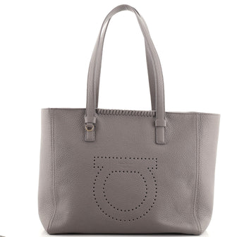 Salvatore Ferragamo Marta Tote Perforated Leather Large