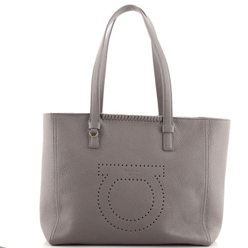 Salvatore Ferragamo Marta Tote Perforated Leather Large