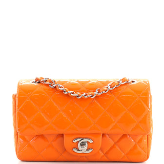 Chanel Classic Single Flap Bag Quilted Patent Mini