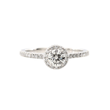 Tiffany & Co. Soleste Round Single Halo Ring Platinum with RBC Diamond H/VS1 0.41CT
