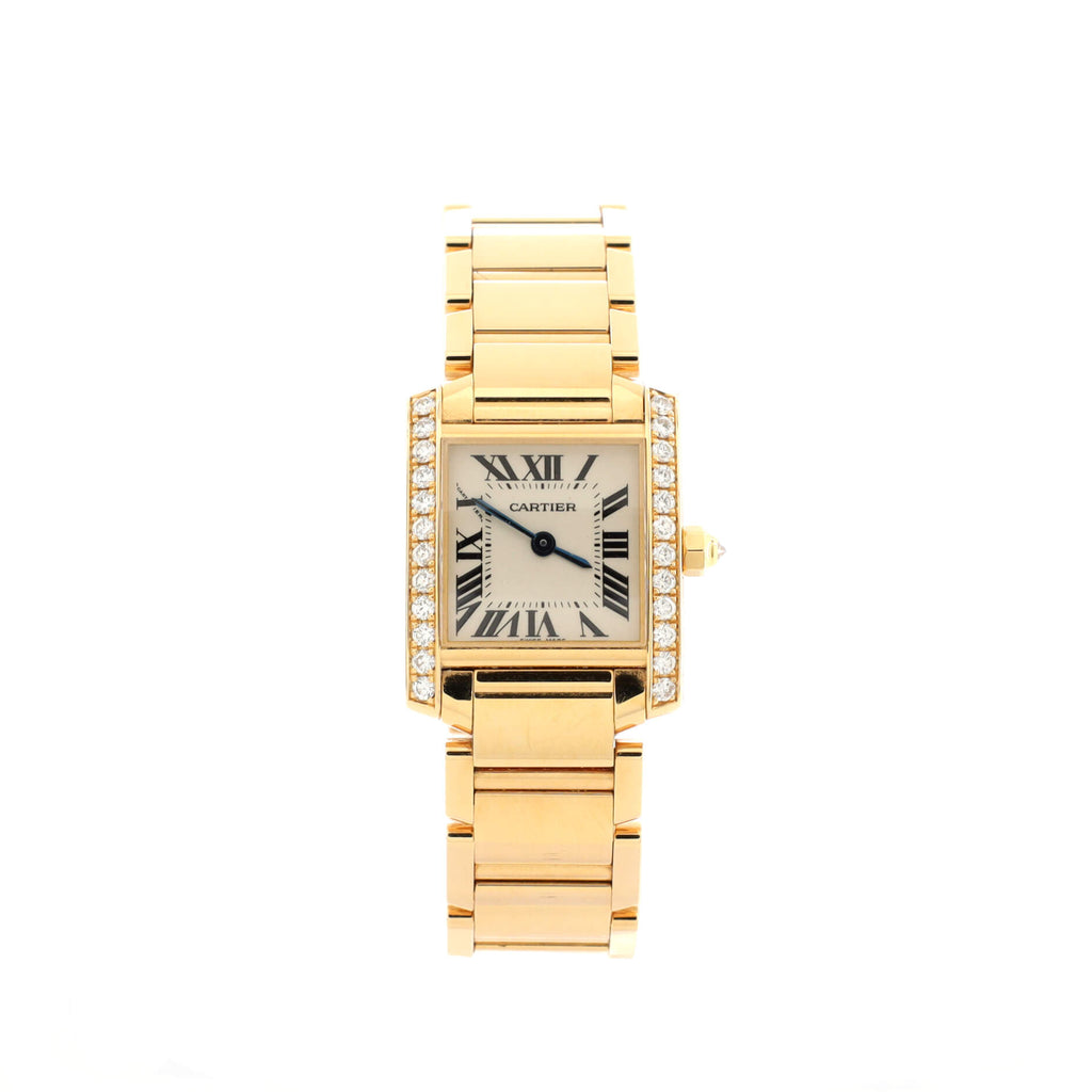 CRWJTA0023 - Tank Française watch - Medium model, quartz movement, rose gold,  diamonds - Cartier