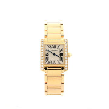 Cartier Tank Francaise Quartz Watch Yellow Gold with Diamond Bezel 20