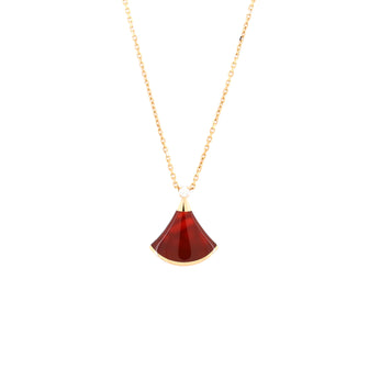 Bvlgari Diva's Dream Pendant Necklace 18K Rose Gold with Carnelian and Diamond Small