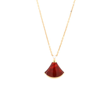 Bvlgari Diva's Dream Pendant Necklace 18K Rose Gold with Carnelian and Diamond Small