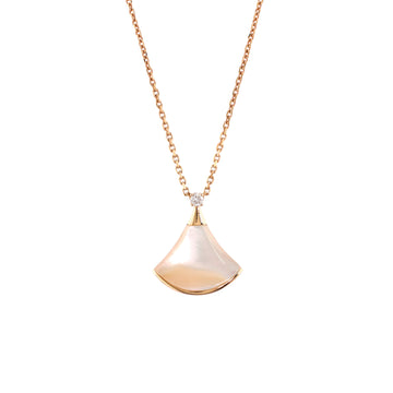 Bvlgari Diva's Dream Pendant Necklace 18K Rose Gold with Mother of Pearl and Diamond Small