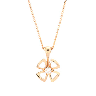 Bvlgari Fiorever Pendant Necklace 18K Rose Gold and Diamond
