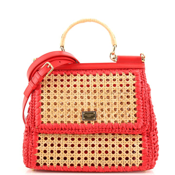 Dolce & Gabbana Miss Sicily Bag Woven Raffia Medium