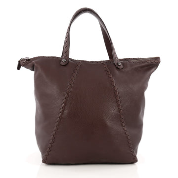 Bottega Veneta Ottone Tote Cervo Leather with Intrecciato Detail Large Brown 1793401
