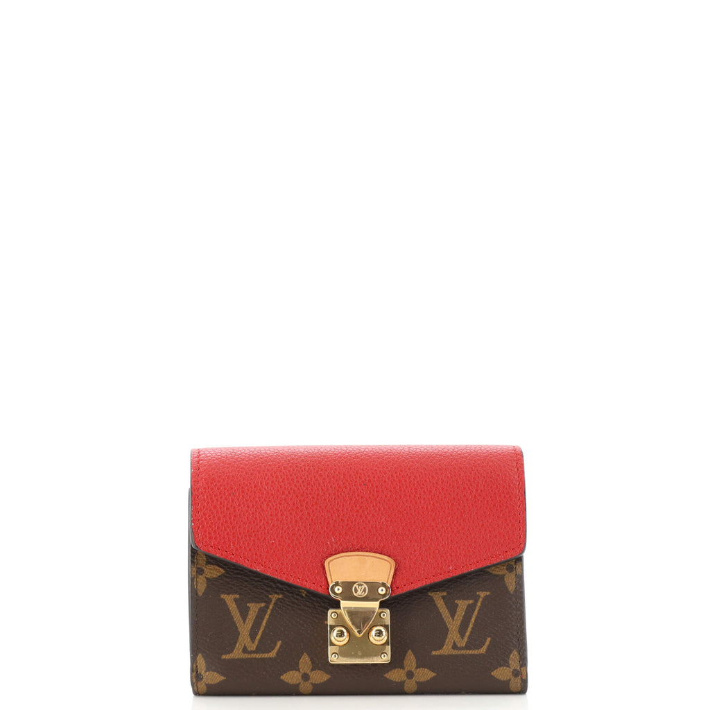 Louis Vuitton Monogram Canvas Pallas NM CompactWallet Red Flap For