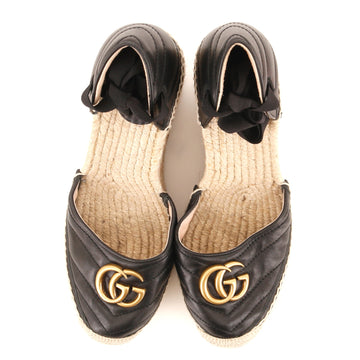 Gucci Women's GG Marmont Wedge Espadrilles Matelasse Leather