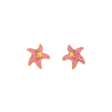 Versace Tresor De La Mer Starfish Stud Earrings Metal with Crystals