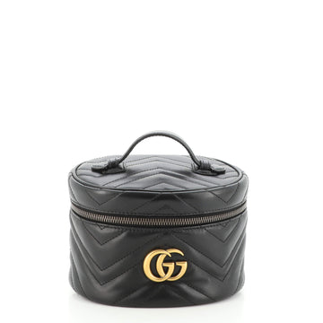 Gucci GG Marmont Top Handle Cosmetic Case Matelasse Leather Mini