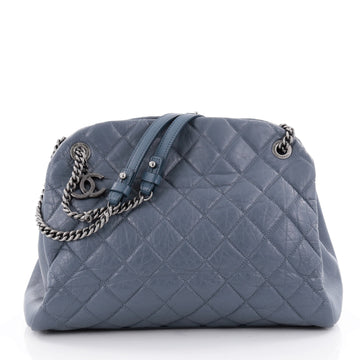 Chanel Aged Chain Mademoiselle Bowling Bag Quilted Aged Blue 1794104