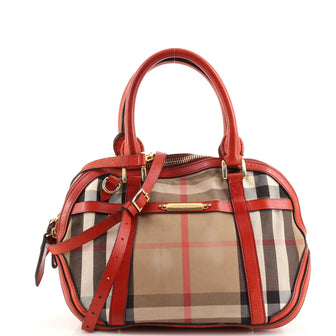 Burberry Bridle Orchard Bag House Check Canvas Small