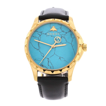 Gucci G-Timeless Quartz Watch Stainless Steel with Leather 38