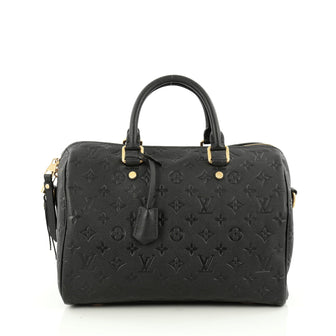 Louis Vuitton Speedy Bandouliere Bag Monogram Empreinte Leather 30 Black