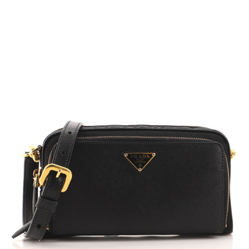 Prada Double Zip Camera Bag Tessuto and Saffiano Leather Mini