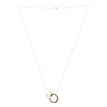 Tiffany & Co. 1837 Interlocking Circles Pendant Necklace Sterling Silver and Rubedo Small