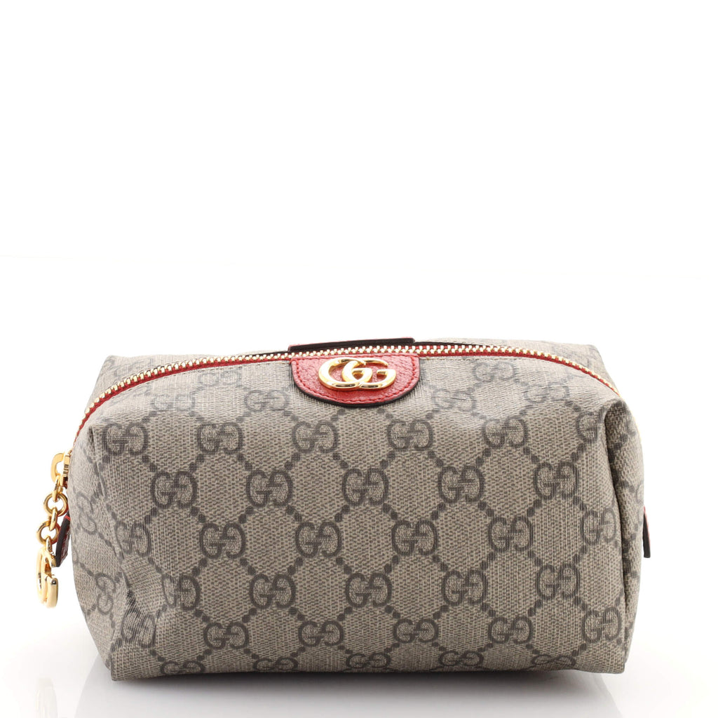 Gucci Ophidia Cosmetic Pouch GG Coated Canvas Small Brown