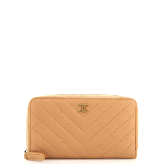 Chanel Zip Around Wallet Quilted Calfskin Small