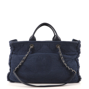 Chanel Double Face Deauville Tote Fringe Quilted Canvas Medium
