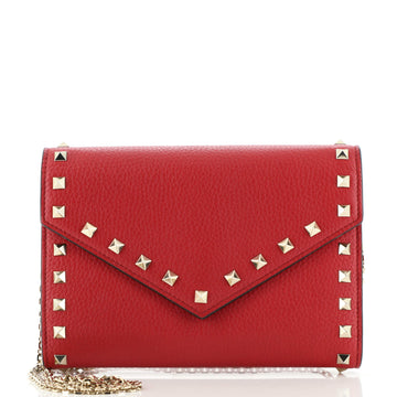 Valentino Garavani Rockstud Wallet On Chain Leather