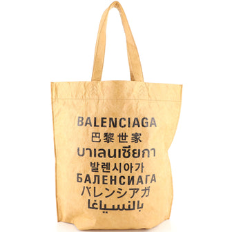 Balenciaga Languages Tote Printed Leather Large