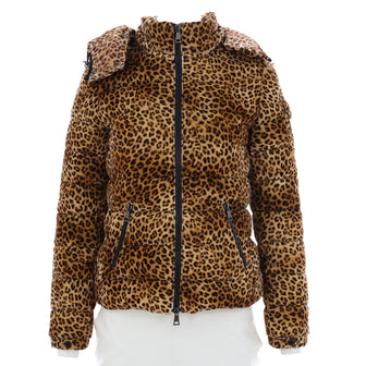 Moncler Women's Bady Hooded Jacket Quilted Printed Cotton with Down