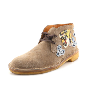 Gucci Men's Chukka Ankle Boots Suede with Applique