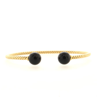 David Yurman Solari Cuff Bracelet 18K Yellow Gold with Black Onyx 9mm
