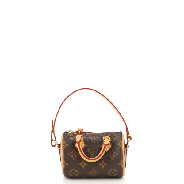 Louis Vuitton Micro Speedy Bag Charm Monogram Canvas Brown 1795901