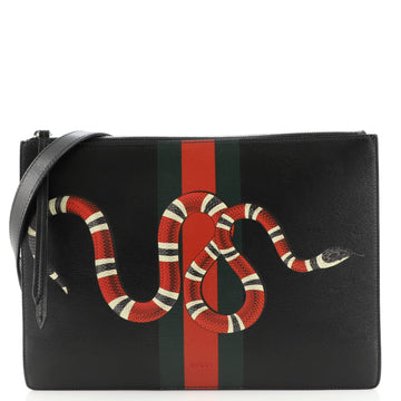 Gucci Messenger Bag Snake Printed Leather Large