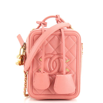 Chanel Filigree Vertical Vanity Case Quilted Caviar