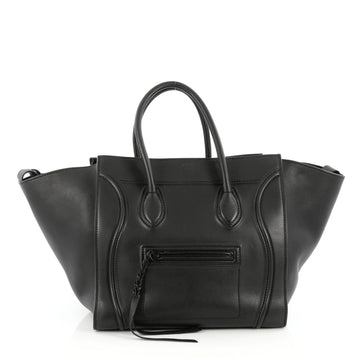 Celine Phantom Handbag Smooth Leather Medium Black