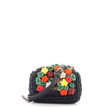 Dolce & Gabbana Miss Kate Crossbody Bag Embellished Raffia Mini