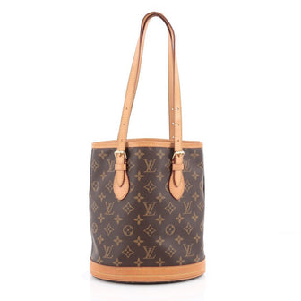 Louis Vuitton Petit Bucket Bag Monogram Canvas Brown