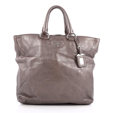 Prada Convertible Tote Vitello Daino Large Gray