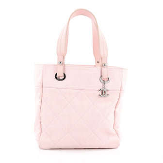 Chanel Biarritz Tote Quilted Canvas Small Pink 1796611