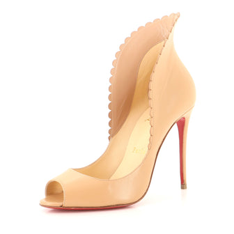 Christian Louboutin Women's Pijonina Scalloped Pumps Leather 100