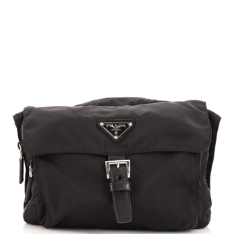 Prada Buckle Messenger Bag Tessuto Small