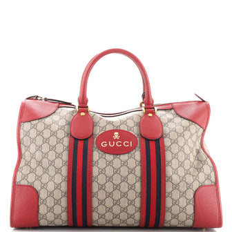 Gucci Neo Vintage Web Duffle Bag GG Coated Canvas Medium